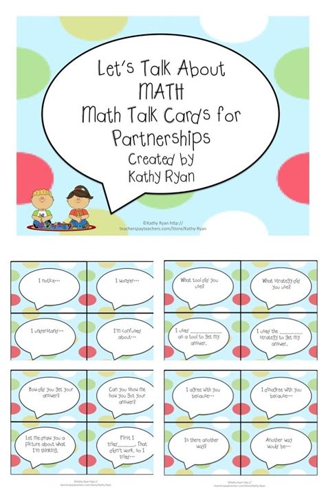 Math Talk Math Talk Cards Math Classroom