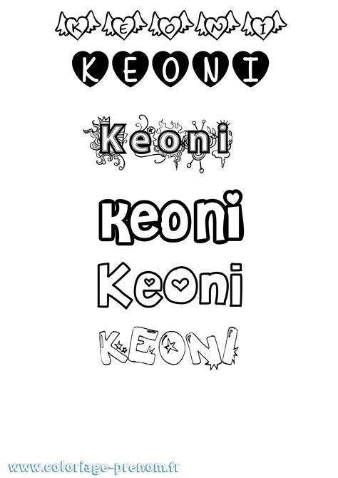 Coloriage du prénom Keoni : à Imprimer ou Télécharger facilement