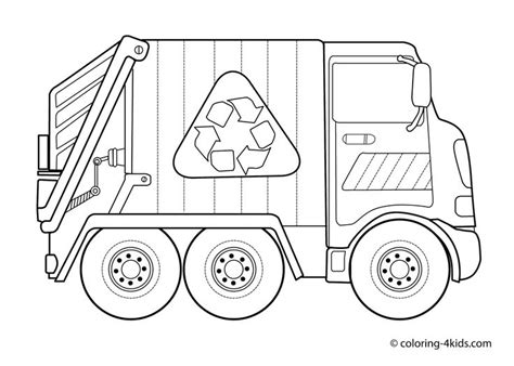 Garbage truck coloring page from trucks category. Garbage truck - Coloring pages for kids #recyclingforkids ...