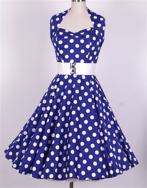 Cute Polka Dot Blue And White 50s Dress 1950s Polka Dot Wedding Dress