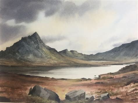 Tryfan Mountain North Walesoriginal Watercolour Painting Etsy