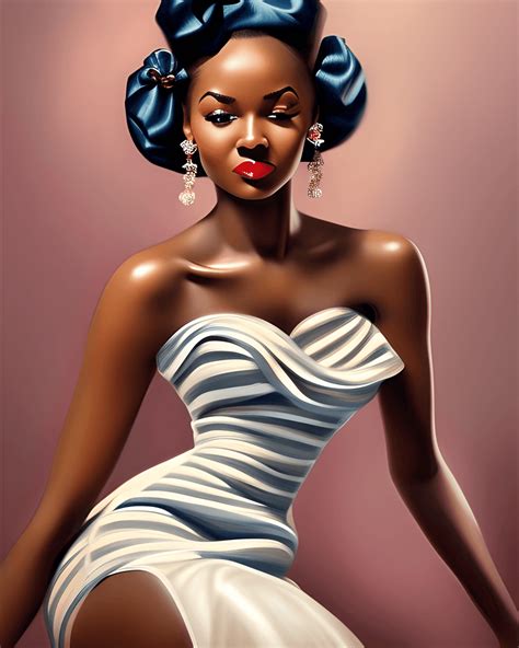 Stunningly Beautiful And Elegantly Dressed African American Pin Up Girl Creative Fabrica