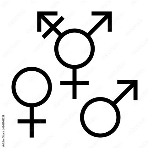 Gender Symbols Black And White Gender Symbols For Male Female And Transgender Stock Vector