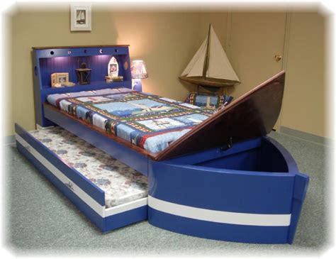 Boat Bed With Trundle And Toy Box Storage Boat Bed Kid Beds Kids