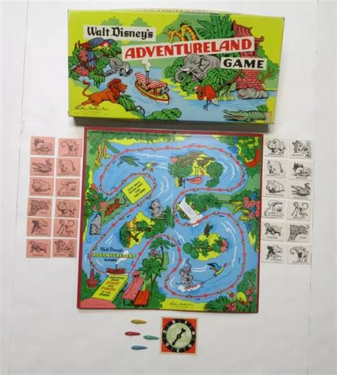 Walt Disneys Adventureland Board Game Jungle Cruise Original 1956