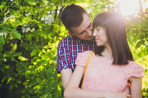 Premium Photo Young Couple In Love Together On Nature