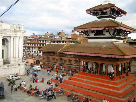 Kathmamdu Nepal Visita A La Plaza Durbar Pagoda De Swayamblunath Y