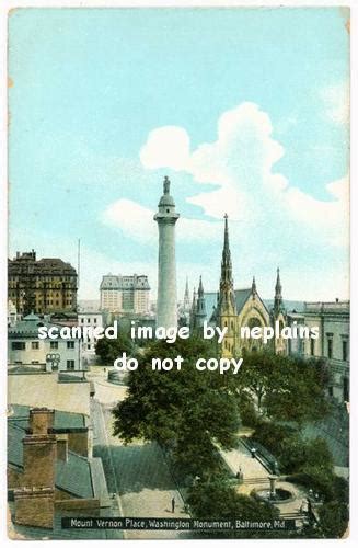 Maryland Baltimore Mount Vernon Place Washington Monument 1908