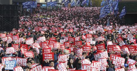 Thousands Rally In S Korea Over Speech Scandal Demanding Leader Resign