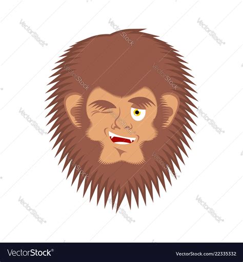 Bigfoot Winks Emoji Yeti Joyful Emotion Face Vector Image