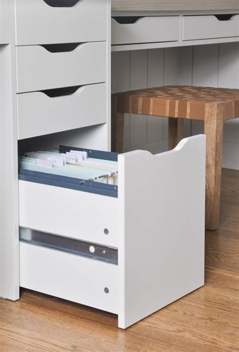 Target / furniture / alex drawer unit. Home office desk built-in with Ikea Alex drawer hack ...