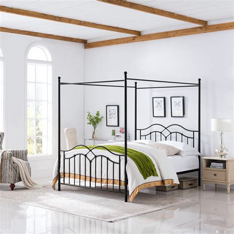 C $237.84 to c $301.51. Noble House Selene Traditional Iron Canopy Queen Bed Frame ...