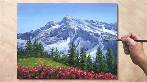Acrylic Mountain Painting Easy Sadye Richard