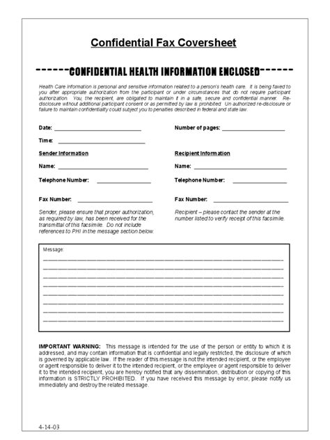 Confidential Fax Cover Sheet 4 Free Templates In Pdf Word Excel