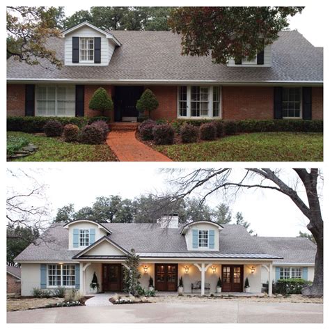 Before & after makeover of a brick ranch house they didn't stop with just changing the exterior of. How to transform a tired red brick boring ranch home ...