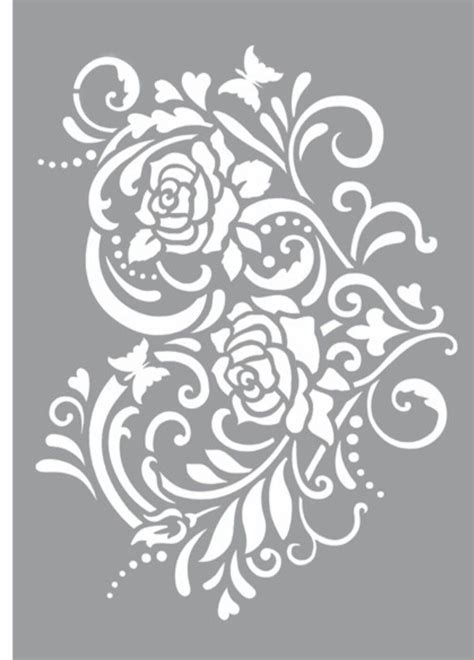 stencil stencils printables rose stencil flower stencil