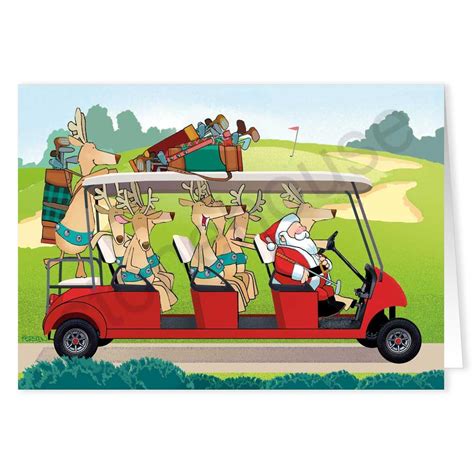 Golf Cart Christmas Christmas Golf Funny Xmas Cards Golf Carts