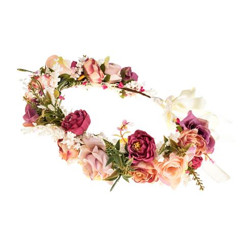 Women Rose Flower Headband Floral Crown Garland Halo Wedding Festivals