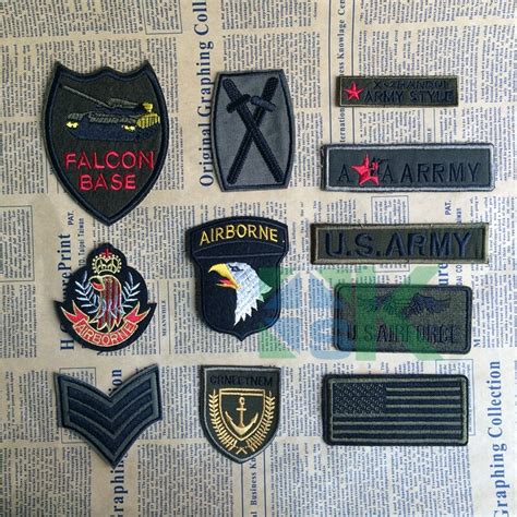 50pcs/lot Army Embroidered Iron on patches for clothes jacket badges ...