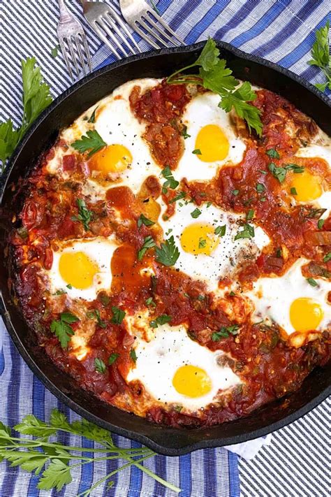 Shakshuka Recipe Eggs Baked In Spicy Tomato Sauce With Feta