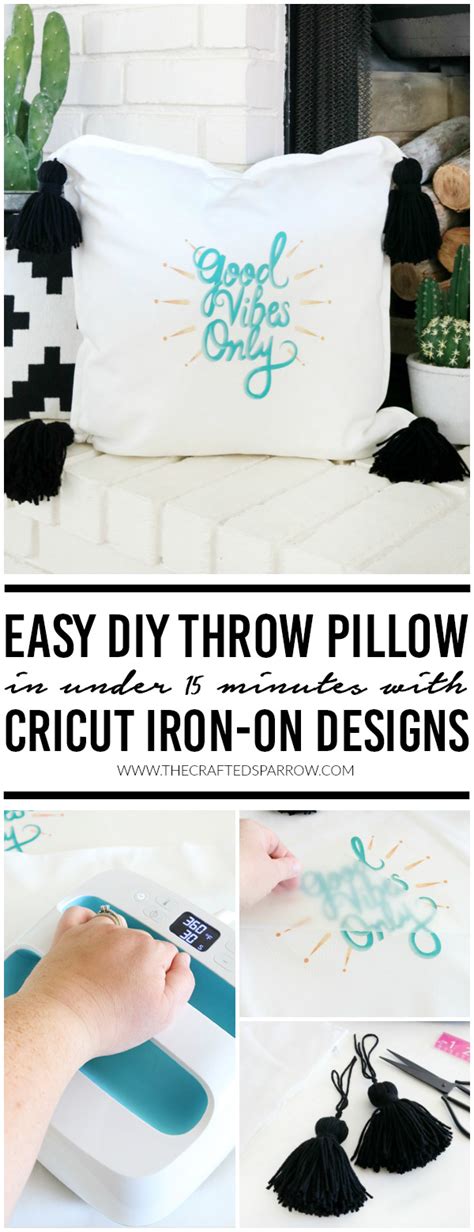 Easy Diy Throw Pillow In Under 15 Minutes With Cricut Iron On Designs