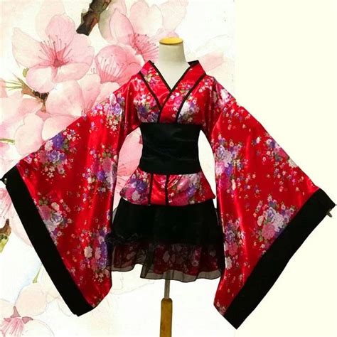 Sakura Anime Costume Japanese Kimono Traditional Print Vintage Original