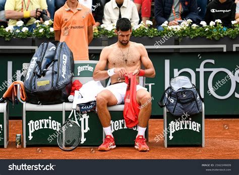 Novak Djokovic Serbia Shirtless Bare Chested Naked Stock Photo