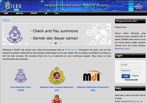Kalau takdak, kena menapak pi kaunter la jugak. Bagaimana Mudah Bayar Saman Online - ZonCyber