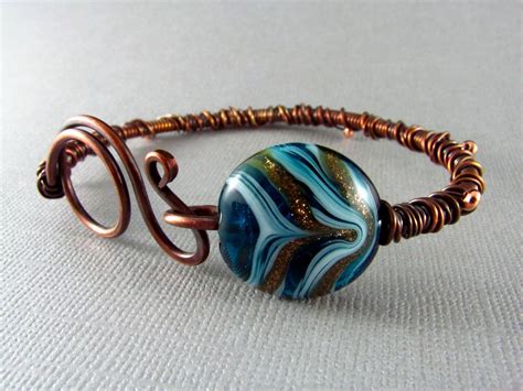 Wire Wrap Bracelet Copper Bracelet Handmade Art Jewelry Copper Wire