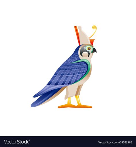 Egyptian Falcon Horus Ra God Symbol Falcon Bird Vector Image