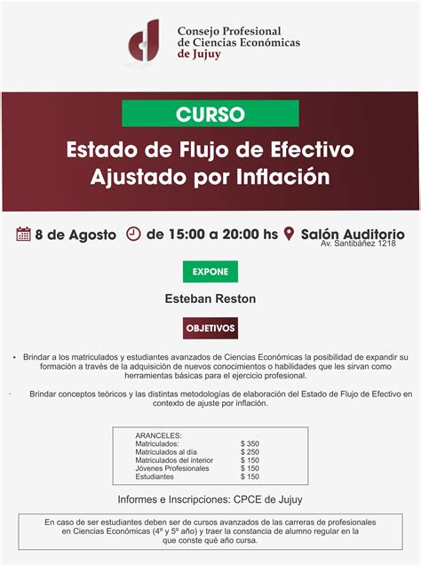 Estado de Flujo de Efectivo - Ajustado por Inflación | CPCE Jujuy