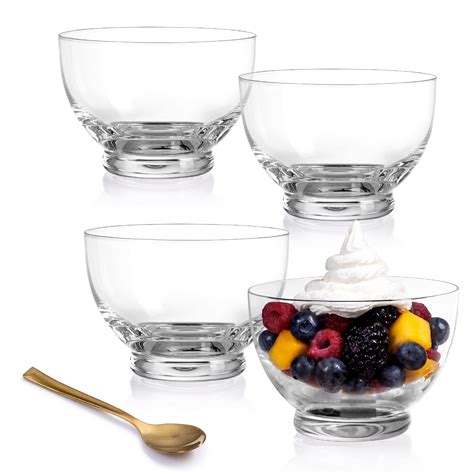 buy hand blown glass dessert s set of 4 crystal dessert cups and gold