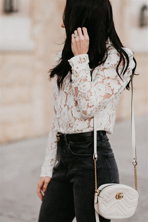 A Cute White Lace Shirt To Transition Into Spring Outfits And Outings