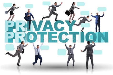 The Data Privacy Protection Concept With Business People Stock Photo