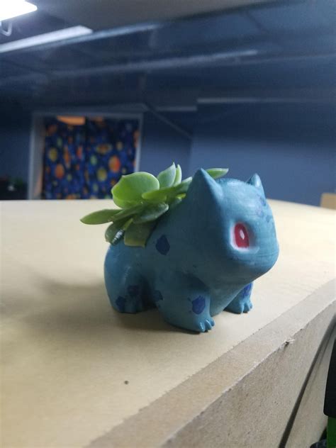 Little Brother 3d Printed A Bulbasaur Planter For His Girlfriends