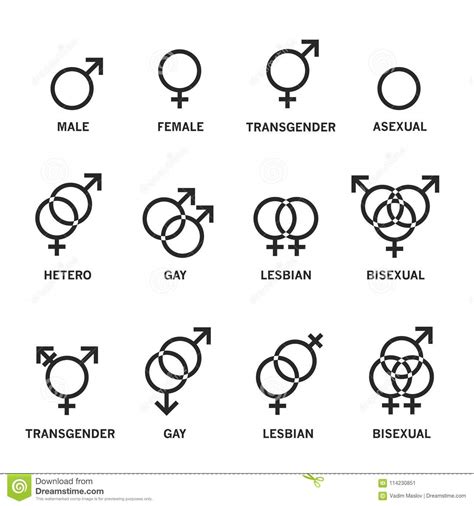 Set Of Sexual Gender Orientation Icons Stock Vector Illustration Of