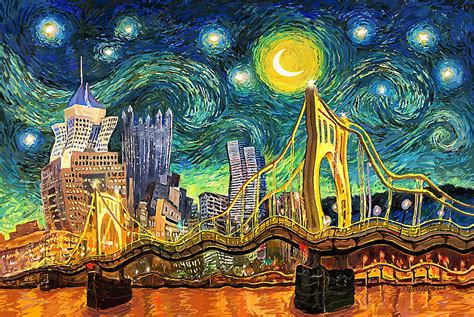 Starry Night In Pittsburgh Digital Art By Frank Harris Pixels