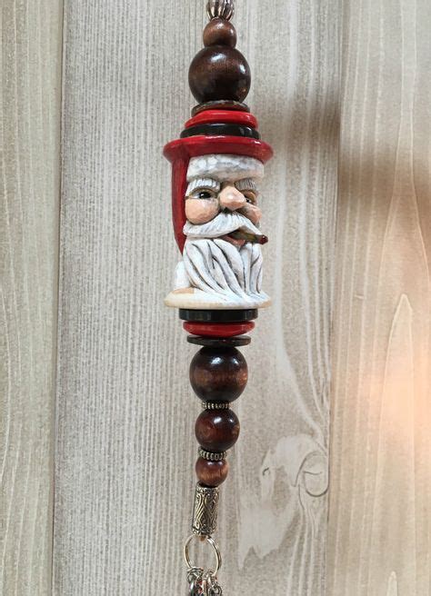 Carved Vintage Sewing Spool Santa Christmas By Snowpondprimitives 20