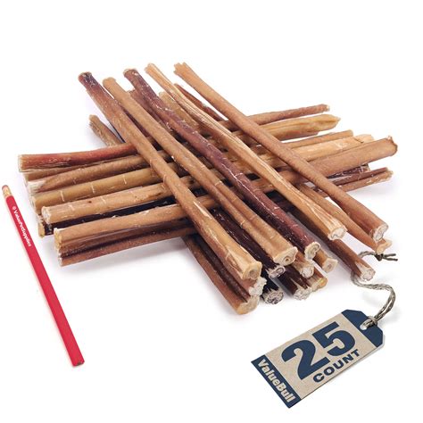 ValueBull Bully Sticks for Small Dogs, Thin 12 Inch, Low Odor, 25 Count ...