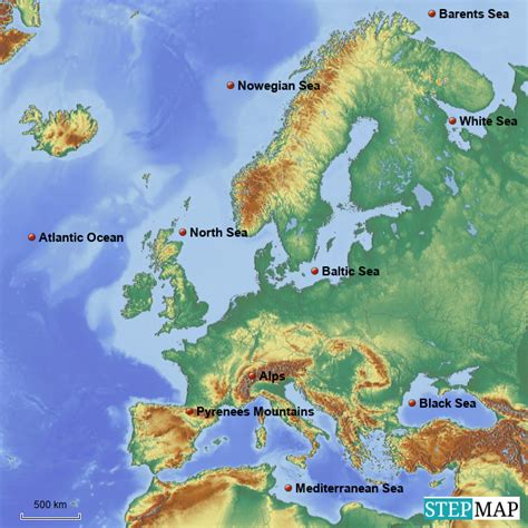 Map Of Europe Oceans