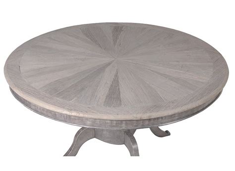 Reclaimed elm & stainless steel dining table £ 1600.00. Elm Parquet Top Round Dining Table - Charnwood Kitchens