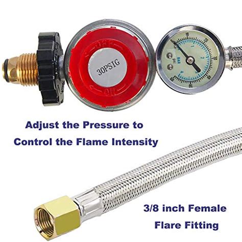 12 Foot High Pressure Adjustable Propane Regulator 0 30 Psi With Gauge