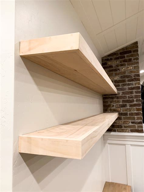Budget Friendly Faux White Oak Floating Shelves | Honey Built Home