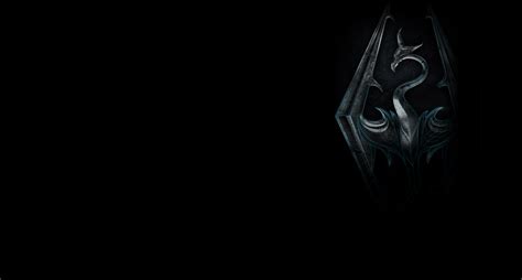 The Elder Scrolls V Skyrim Video Games Logo Black Background