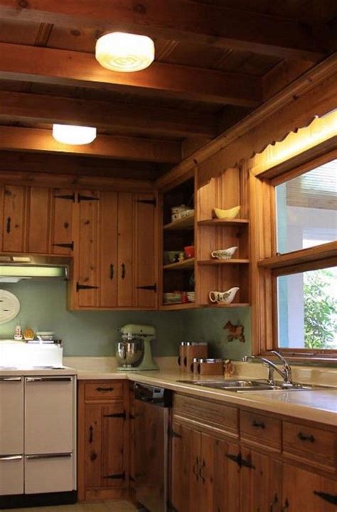We have knotty pine kitchen cabinets, cedar kitchen cabinets, and rustic kitchen cabinets for sale that are made from many other types of wood! knotty-pine-paneling-kitchen - Knotty Pine Kitchen ...