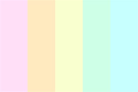 There are a total of 6 different colors which are. Pastel Rainbow pink-blue Color Palette