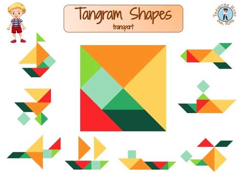 Tangram Shapes Transport Tangram Puzzles Treasure Hunt 4 Kids