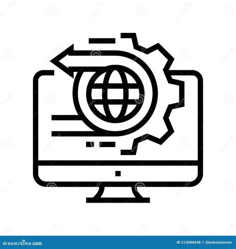 International Logistics Service Line Icon Vector Illustration Stock