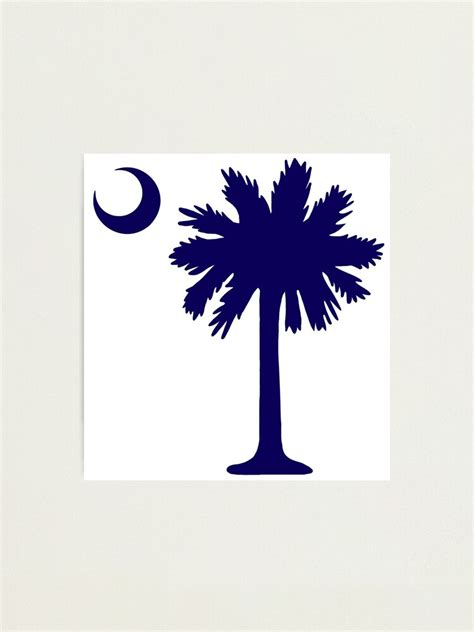 Sc South Carolina State Flag Palmetto Tree And Moon Photographic