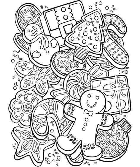 44 best christmas coloring calendar images on pinterest; Christmas Cookie Collage Coloring Page | crayola.com